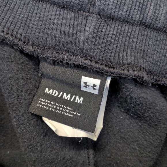 Under Armour Women's Sweat Shorts Black Size M Cotton Blend Slash Pockets - Picture 11 of 12